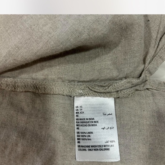 Luxury Linen |Charter Clubl Long-sleeve Button Down in Sand Stone Oversized XS - Picture 5 of 8